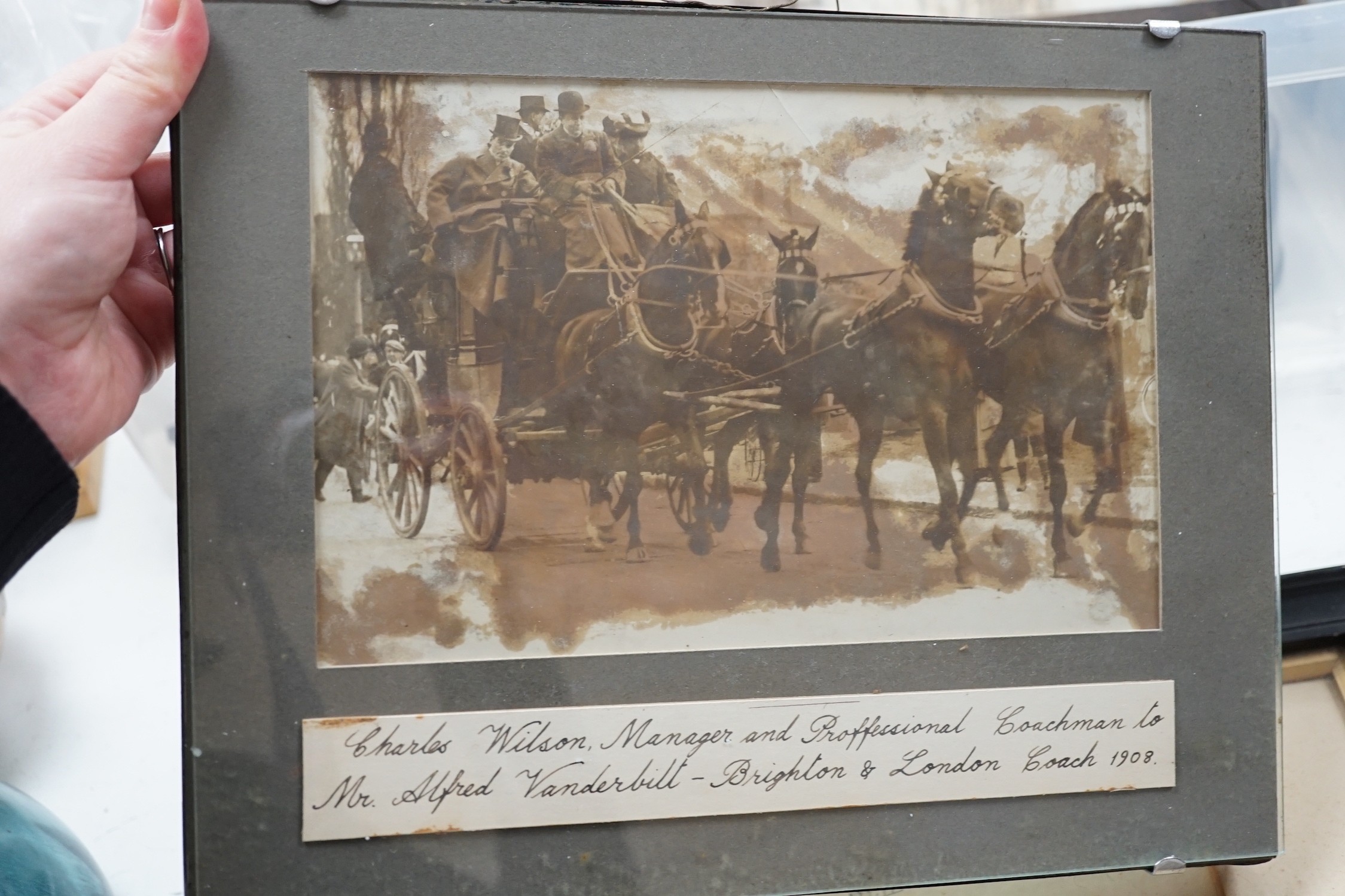 Two WWI 'mentioned in despatches' documents and an inscribed photo of a coachman (3)